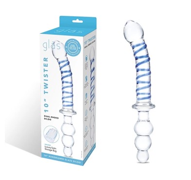 Glas - Podwójne Szklane Dildo Twister